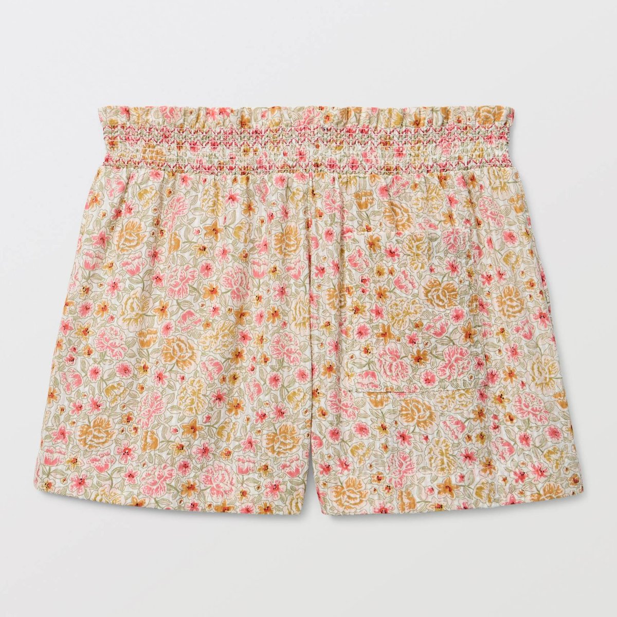 Short brodé en coton amaretti, MONOPRIX