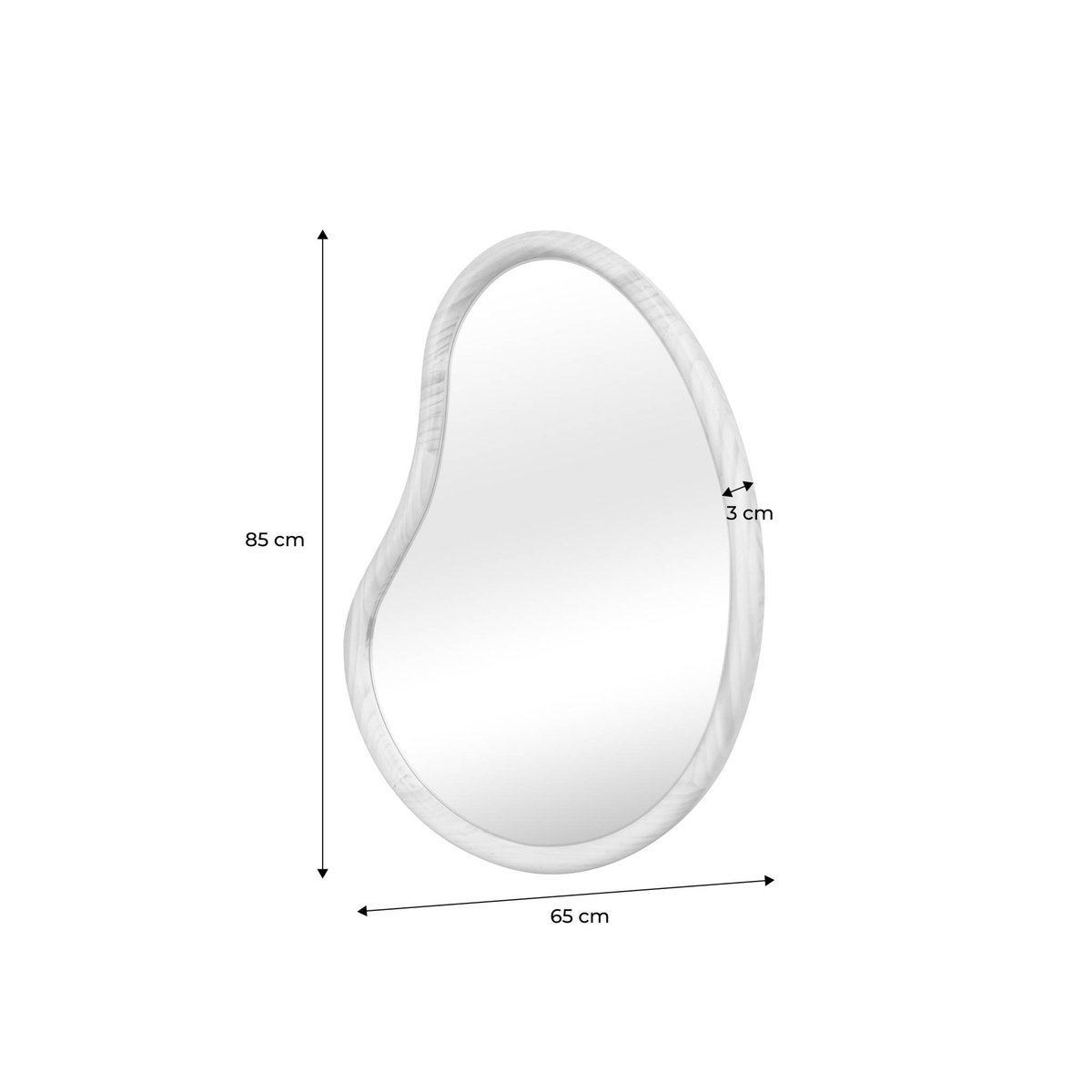 Miroir organique bois de sapin 85cm JACOB naturel, SWEEEK