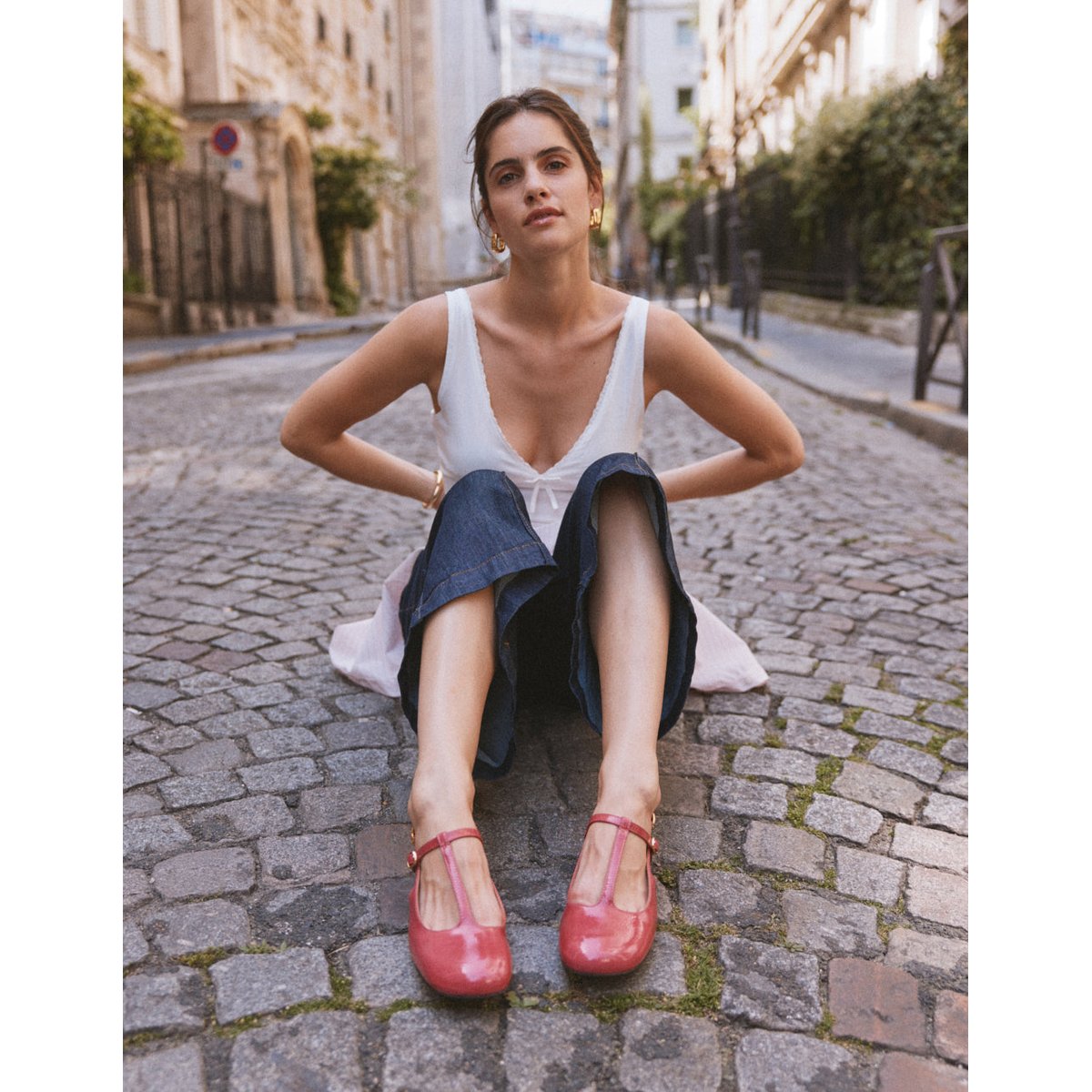 Escarpins RYLA cuir plissé verni rose, ODAJE