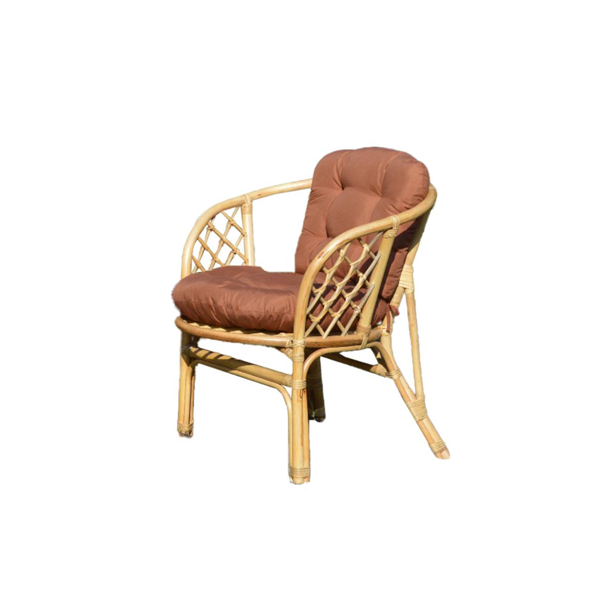 Salon de jardin en rotin et tissu RATTAN bois foncé, MADE IN MEUBLES
