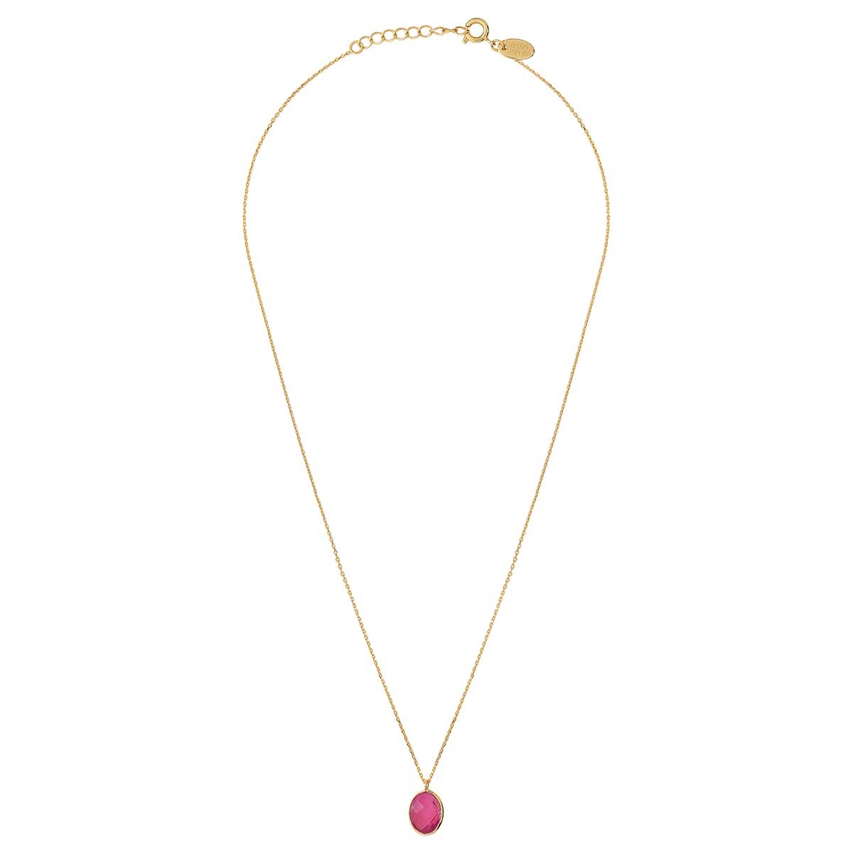 Collier onyx rose doré - serti petit modele rose, CAROLINE NAJMAN