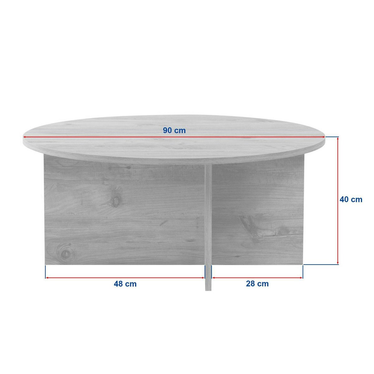 Table basse ronde décor travertin et noyer MARFA beige, PIER IMPORT