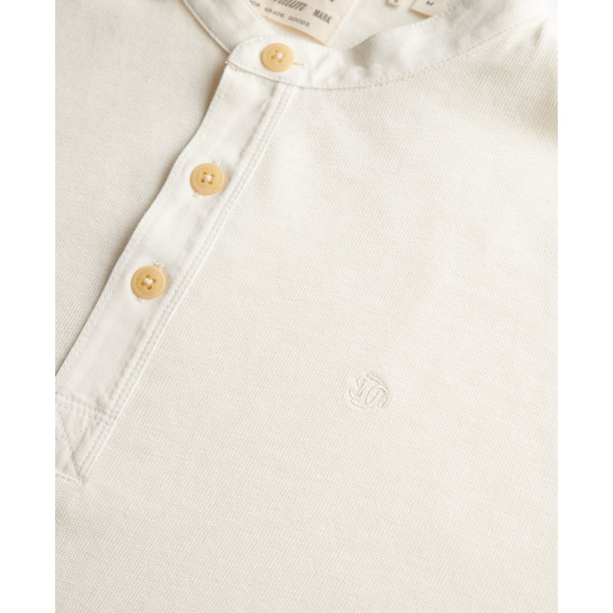 Top Grandad à Patte Coupe Décontractée blanc cassé, SUPERDRY