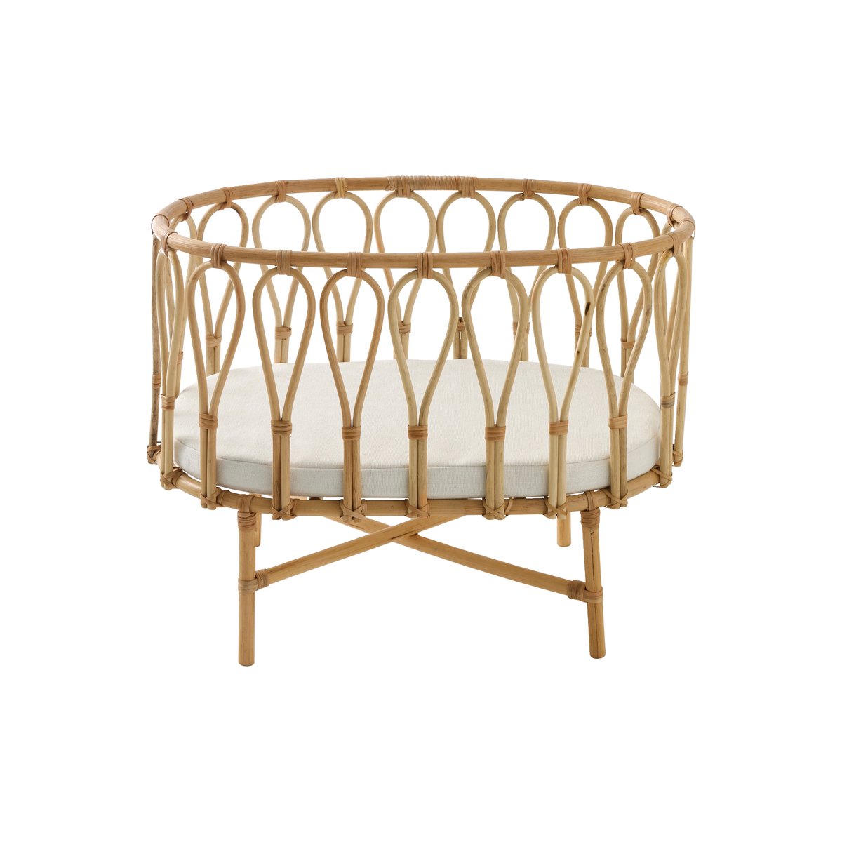 Lit poupon en rotin beige, VERTBAUDET