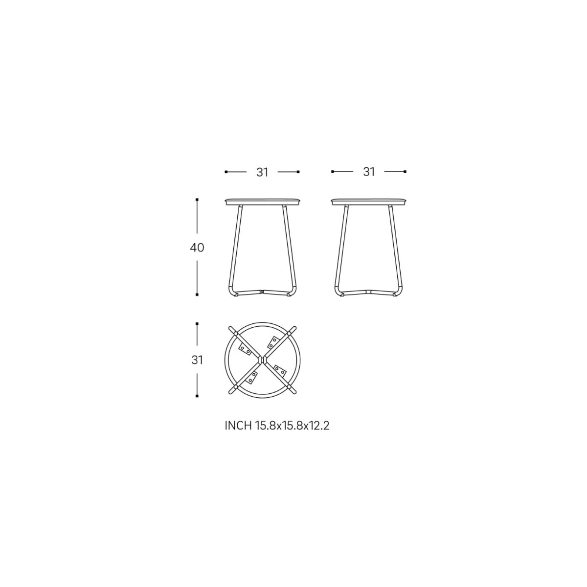 Tabouret  ARCHITECT chrome blanc mat, COSMIC