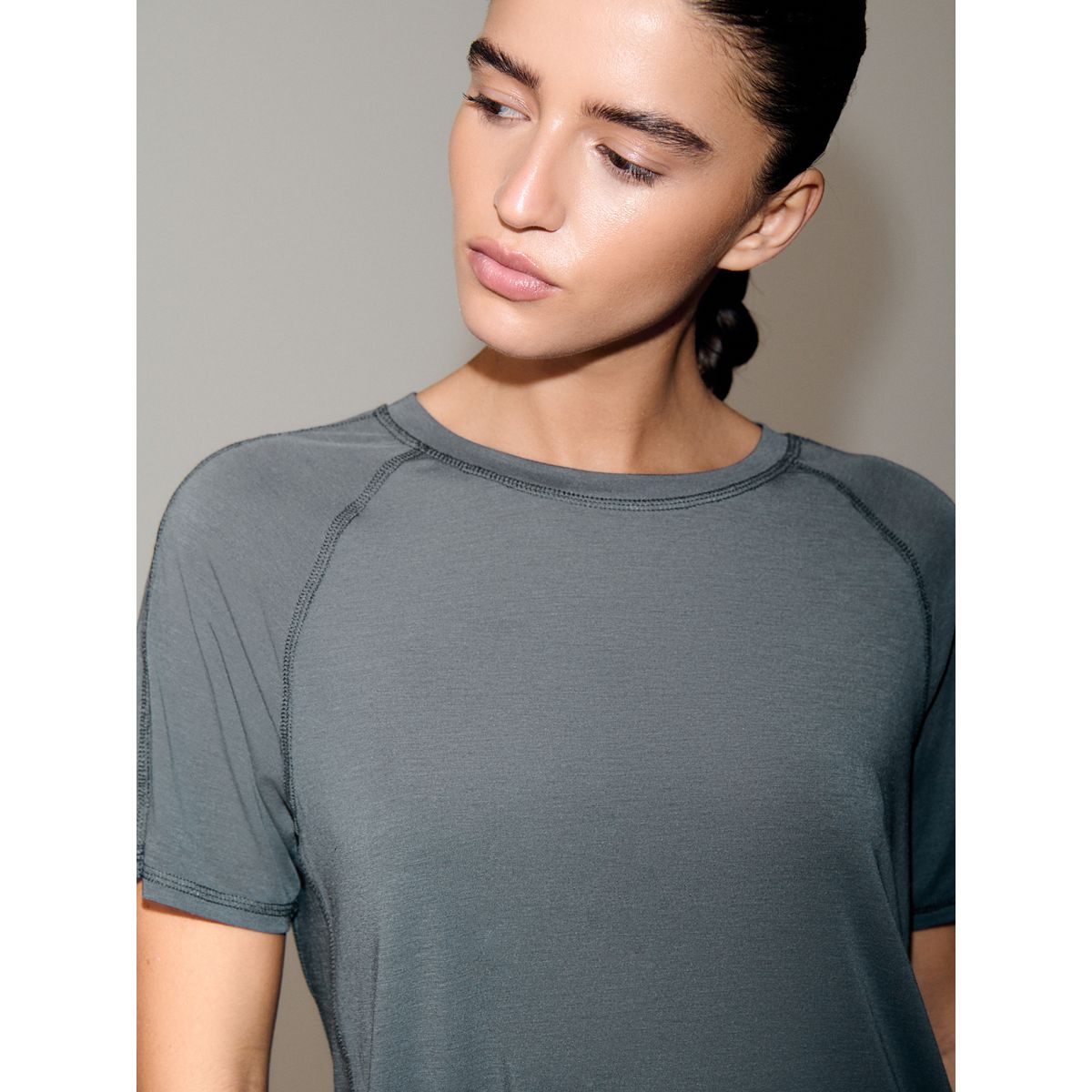 T-shirt ras du cou active à manches courtes gris anthracite, NEXT
