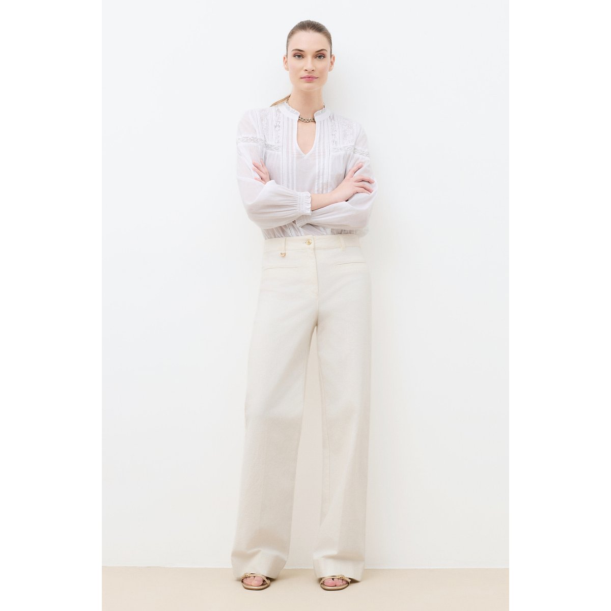 Pantalon POEME ecru, CAROLL