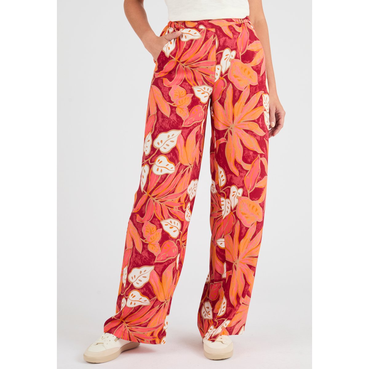 Pantalon fluide Climatyl rouge tropical, DAMART