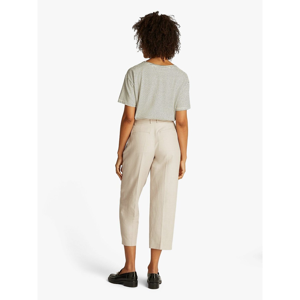 Ankle Grazer Trousers with Wide Leg beige, TOMMY HILFIGER