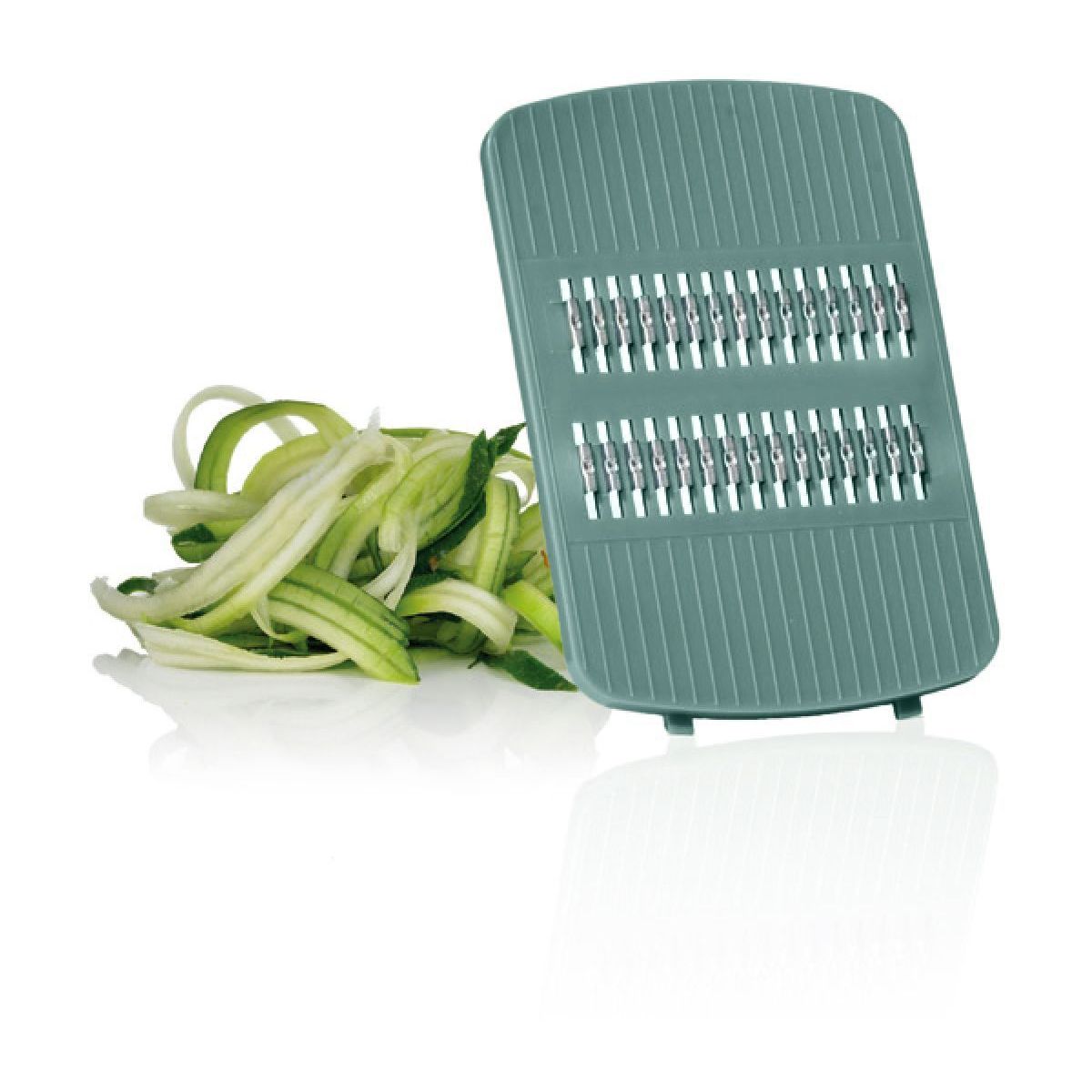 Mandoline multifonction avec recipient vert sauge couleur unique, ESSENTIEL B