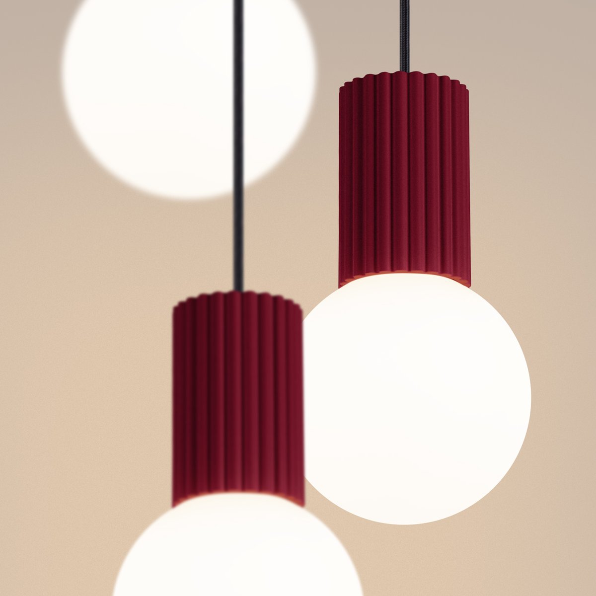 Suspension Aluminium Bourgogne G9 3 Halo rouge, EDEN