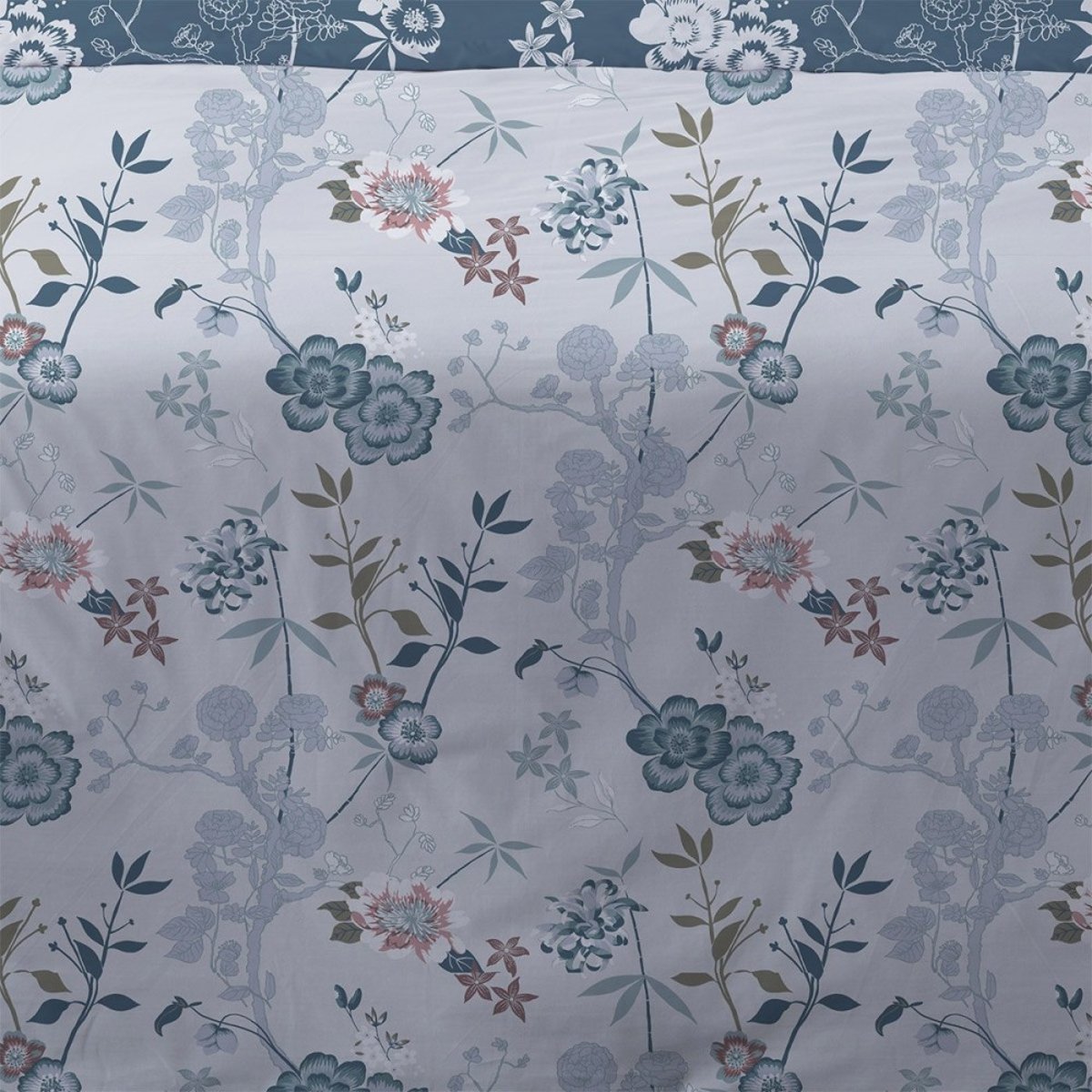 Housse De Couette 240x220 Hana Bleu + 2 Taies bleu, DECORATIE