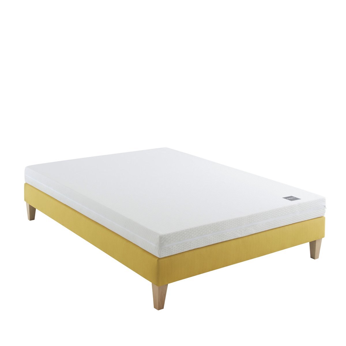 Ensemble matelas mousse, sommier et pieds Aurore 100 blanc, SOMEO