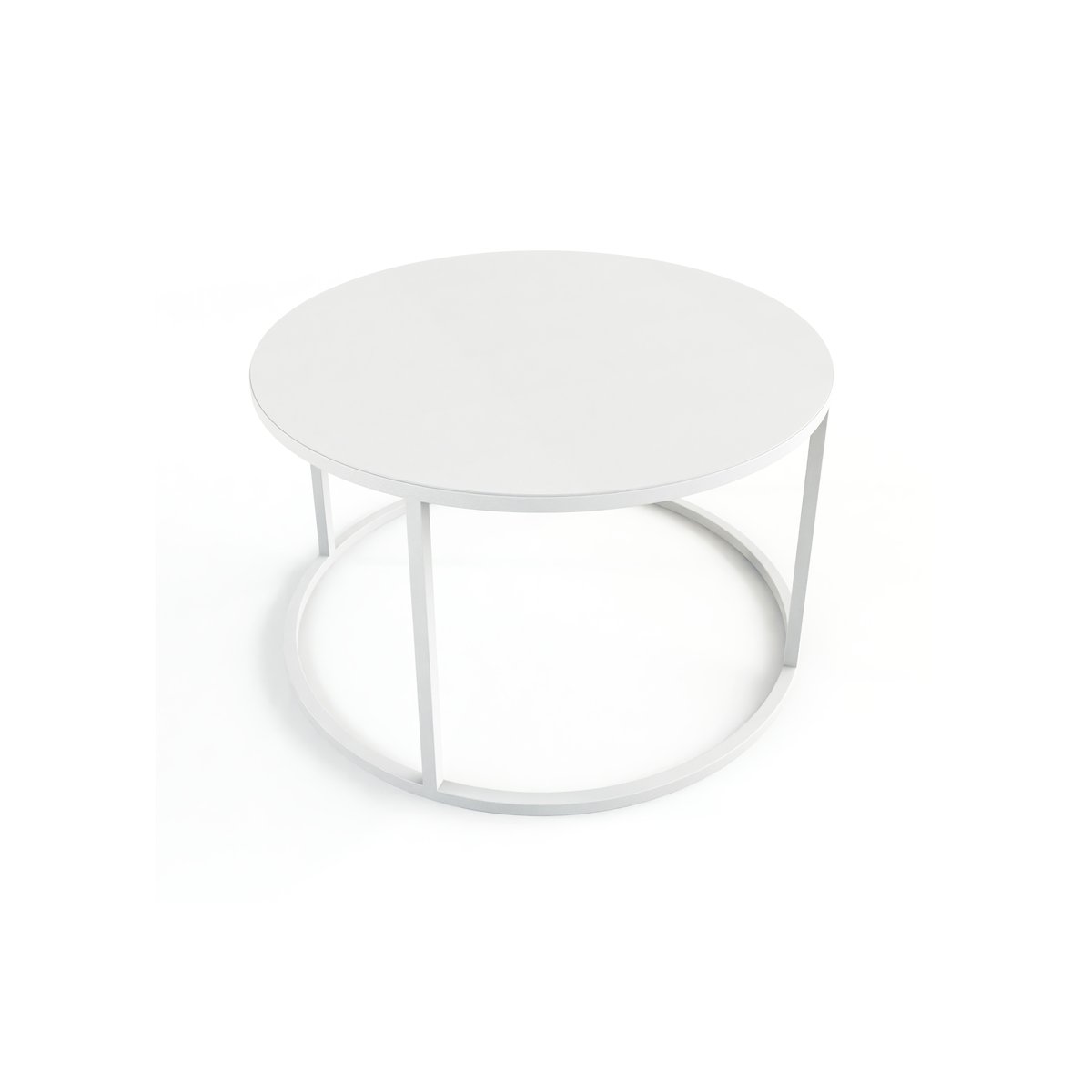 Table basse VESINA X - Blanc - Ø 80 - 45cm blanc, METALLBUDE