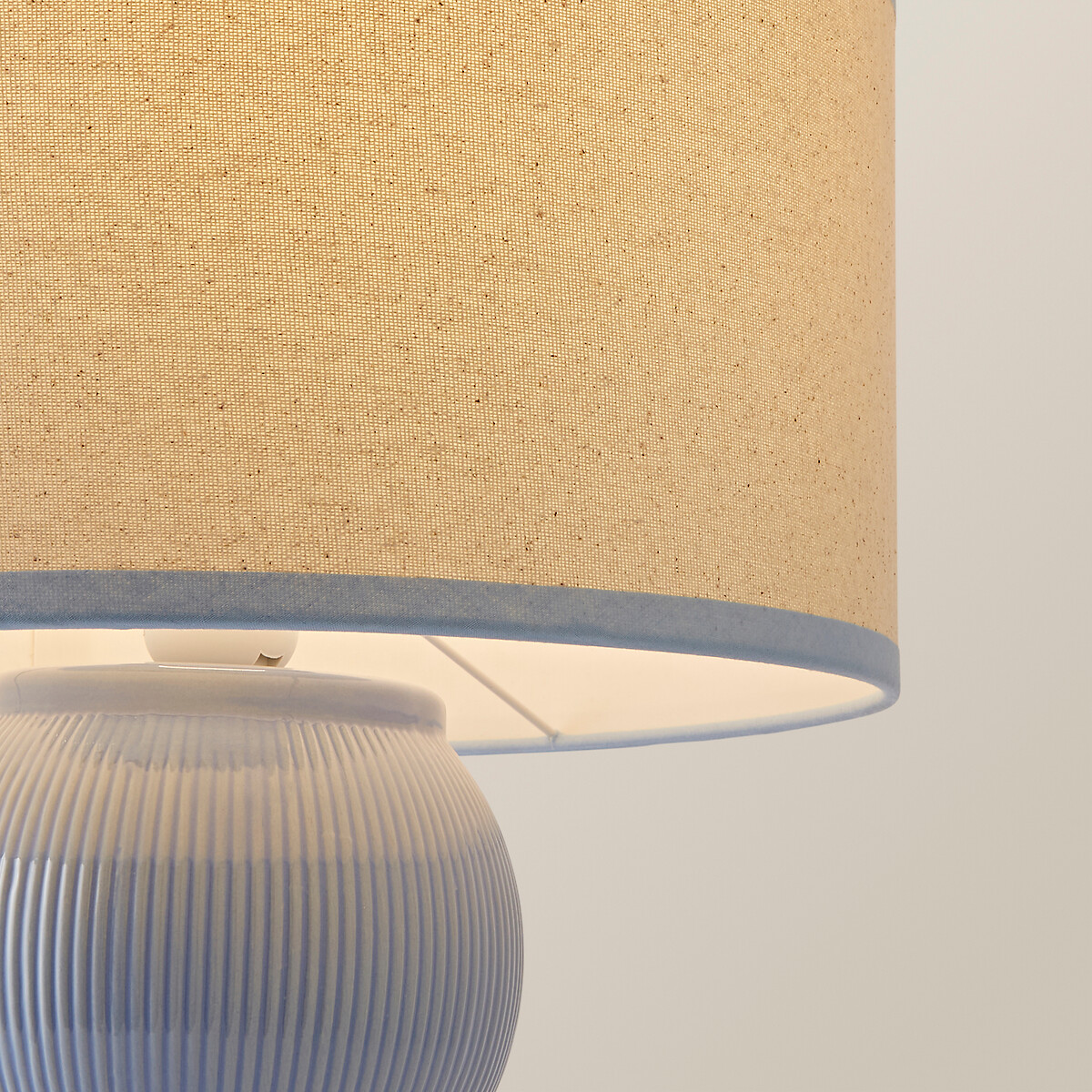 Gabbie Stacked Ribbed Table Lamp blue, SO'HOME