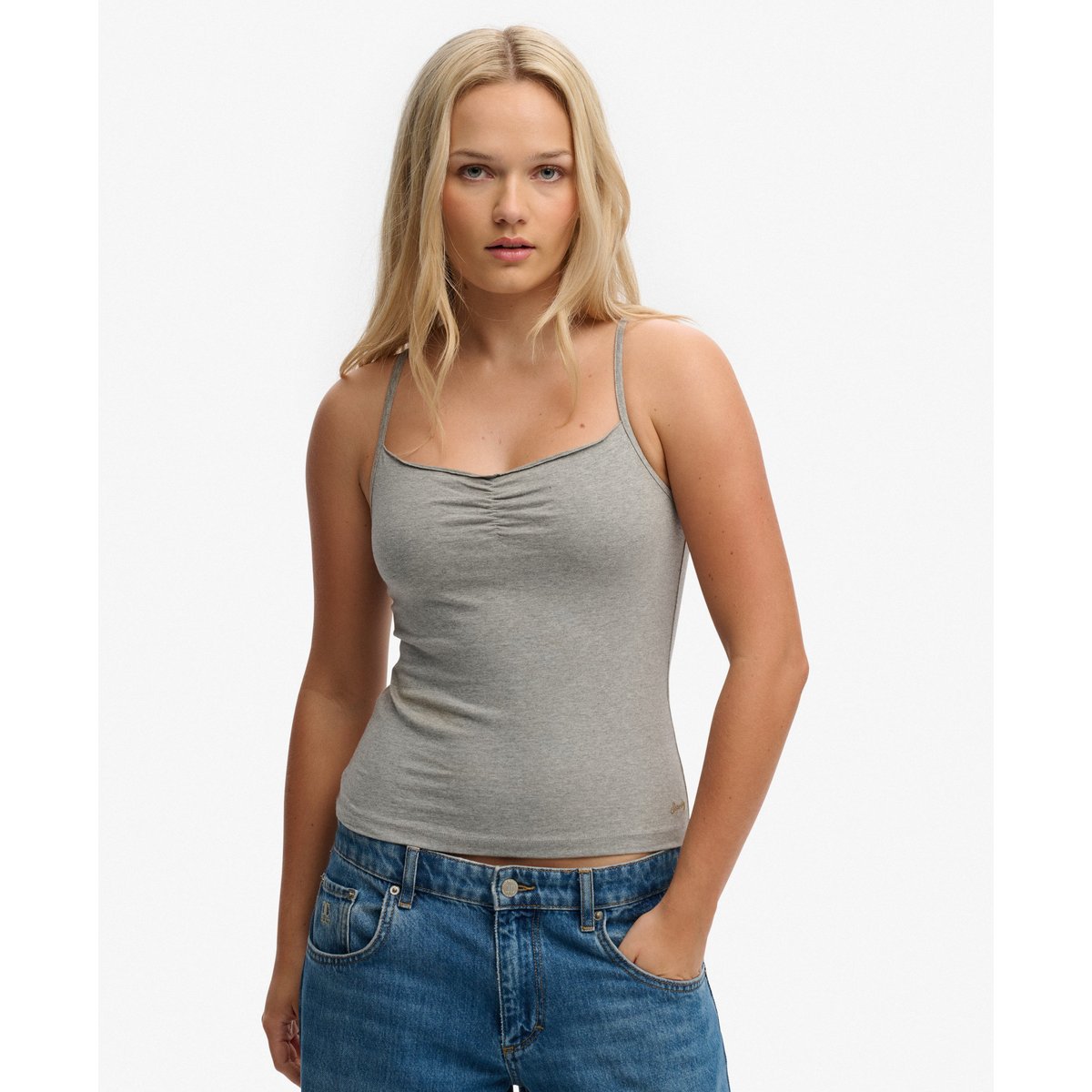 Débardeur Froncé Athletic Essentials gris chiné, SUPERDRY