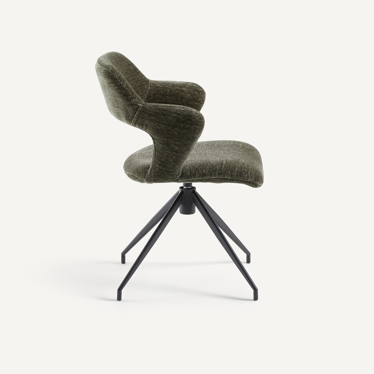 Fauteuil de table pivotant en velours, ASYAR kaki, AM.PM