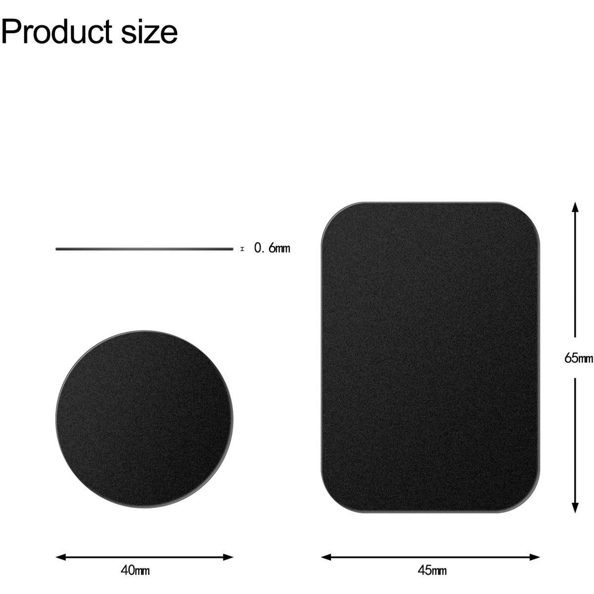 Support smartphone Aimants ronds + rectangles x6 noir, ESSENTIEL B