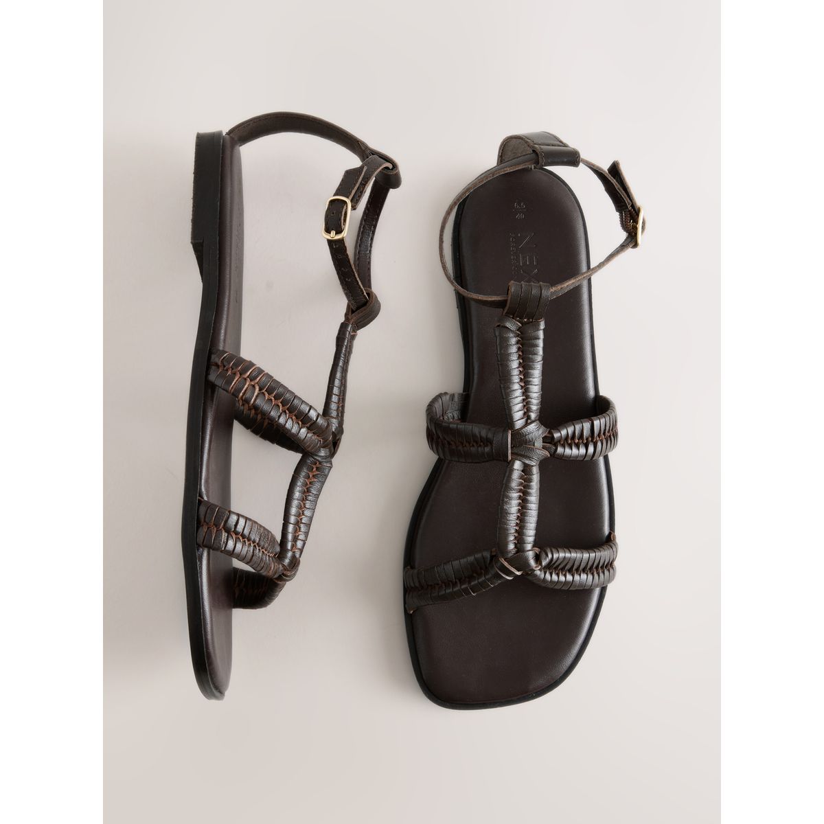 Sandales gladiateur tressées forever comfort® marron chocolat, NEXT