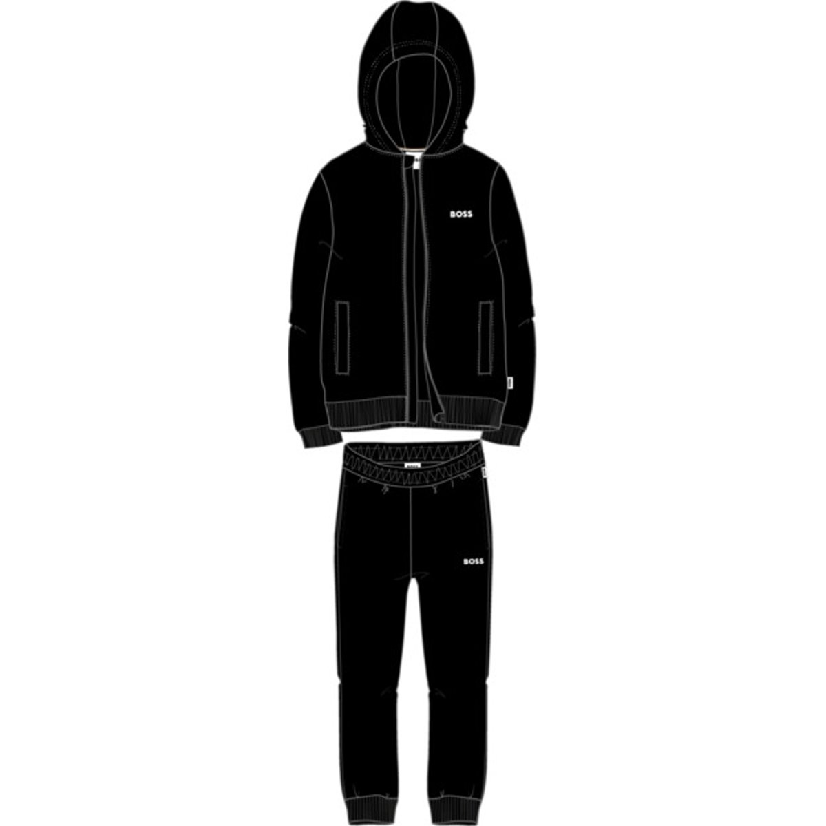 Set da jogging black, BOSS KIDSWEAR