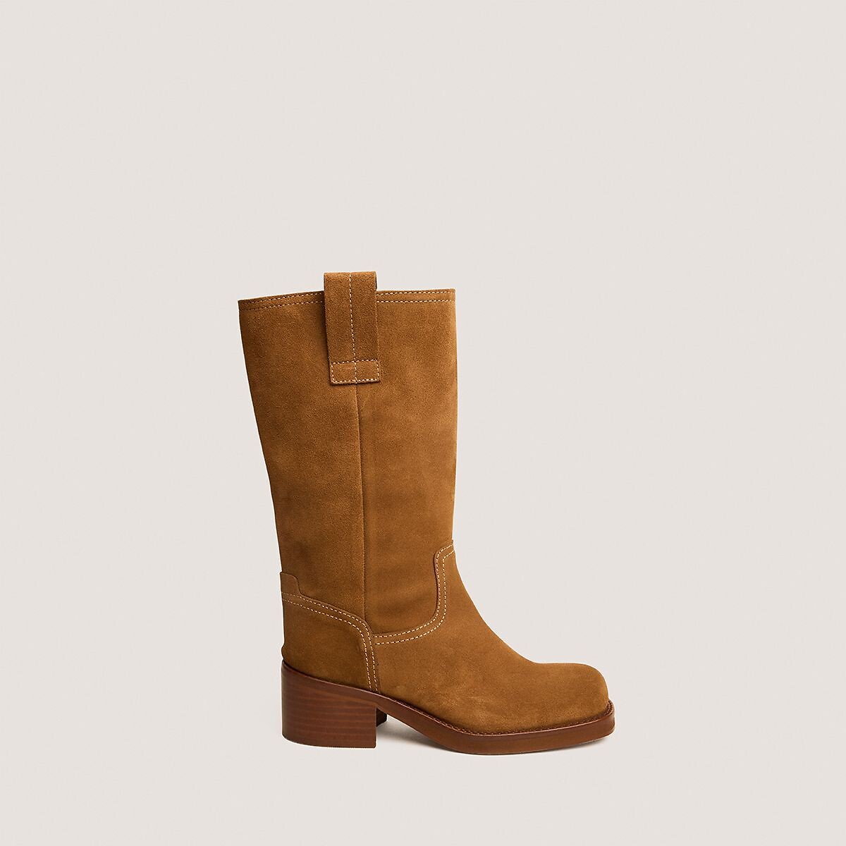 Bottes mi-hautes en cuir, BICHETTE tabac, JONAK