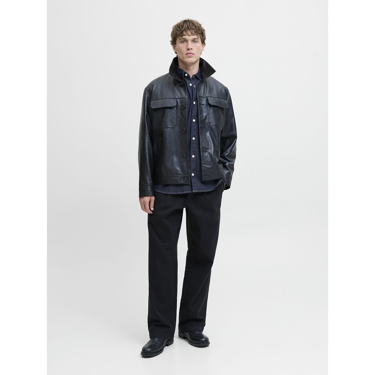 Chemise denim denim bleu foncé, JACK & JONES