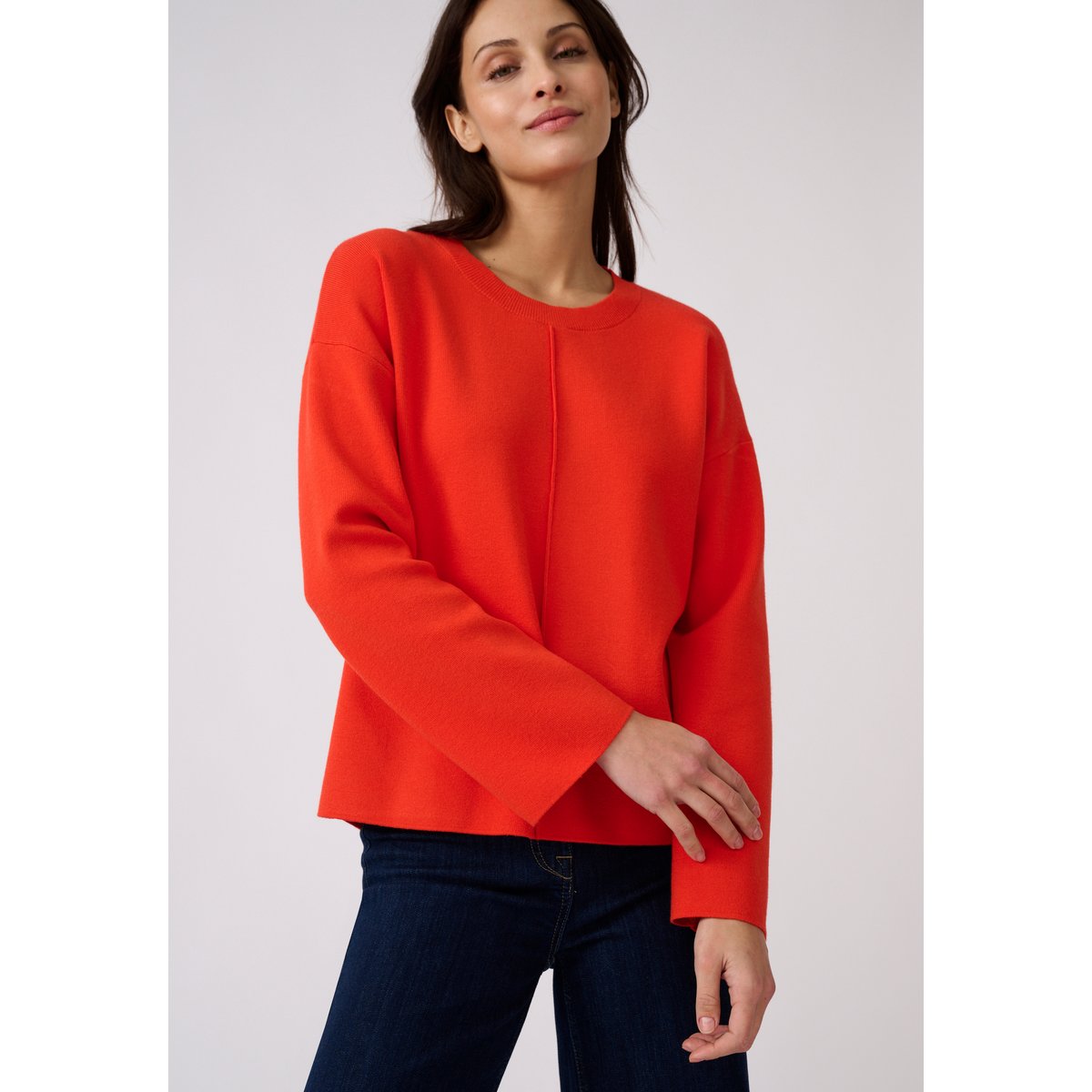 Pull manches pagode rouge orange, DAMART