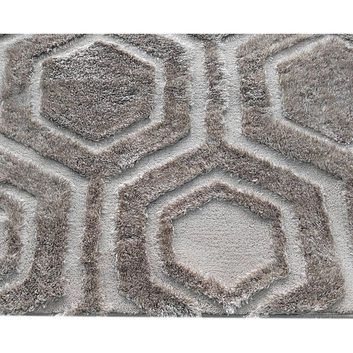Tapis à relief hexagonal brun, RECOLLECTION