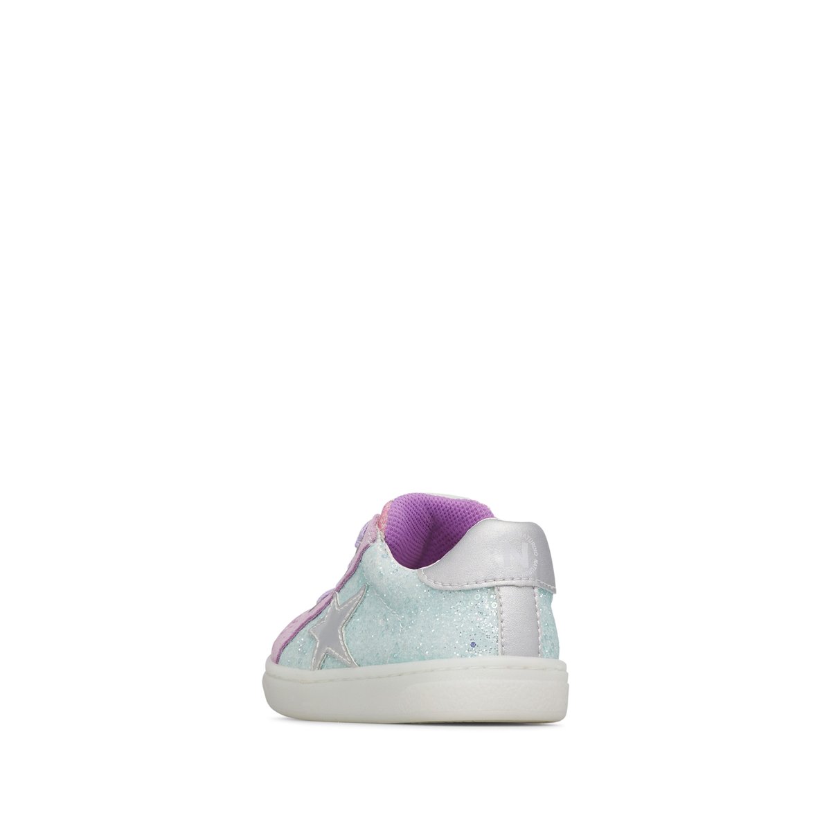 Sneakers en daim et cuir pailleté PINN ZIP. rose-lilas, NATURINO