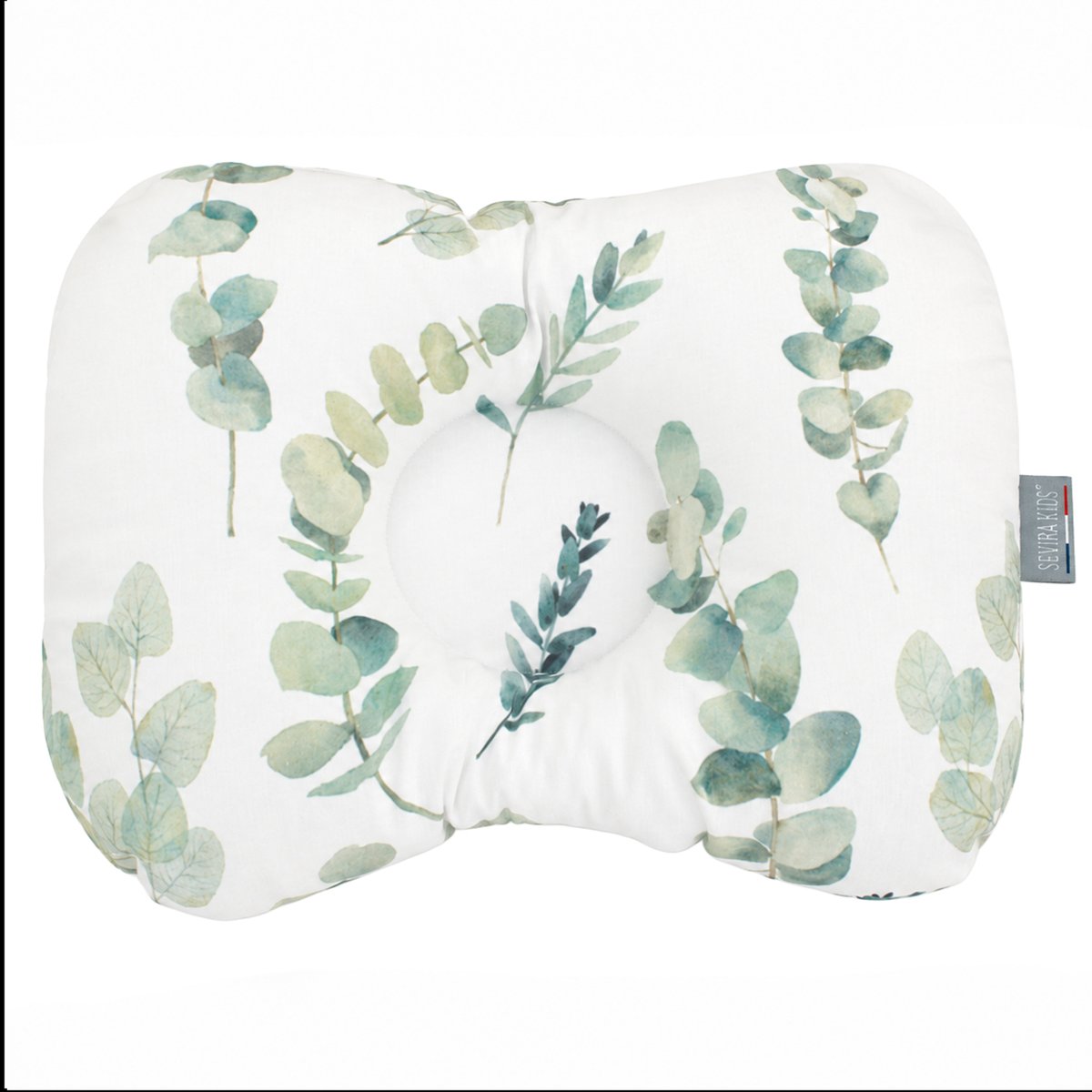 Coussin cale-tête ergonomique en coton EUCALYPTUS eucalyptus, vert, gris, SEVIRA KIDS