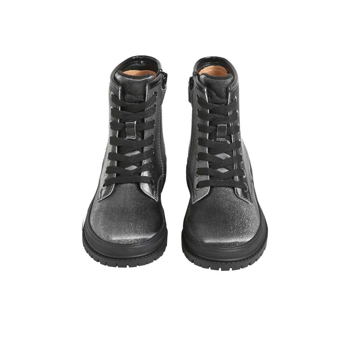 Bottines à lacets argenté, VERTBAUDET