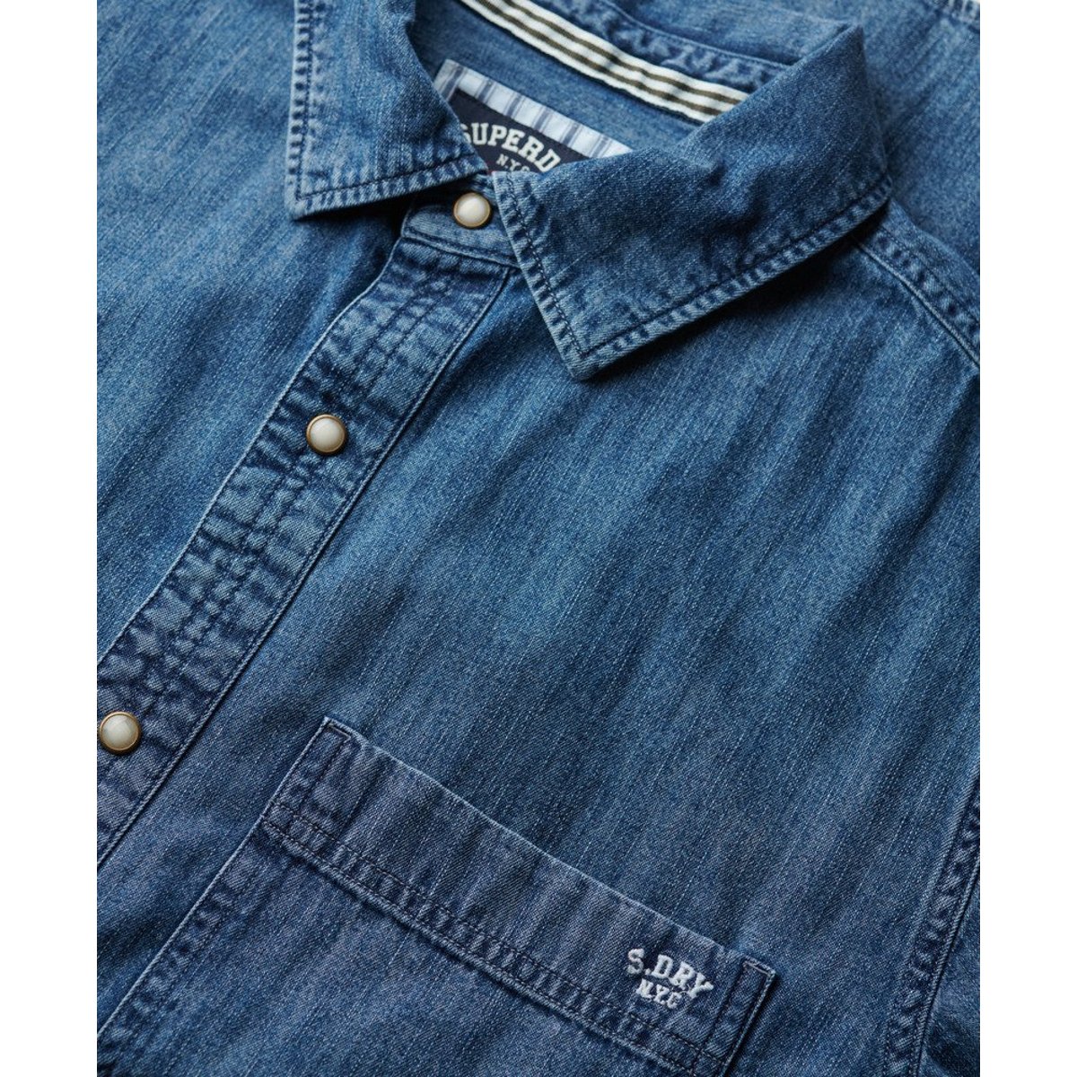 Chemise en Denim Oversize délavage vieilli, SUPERDRY
