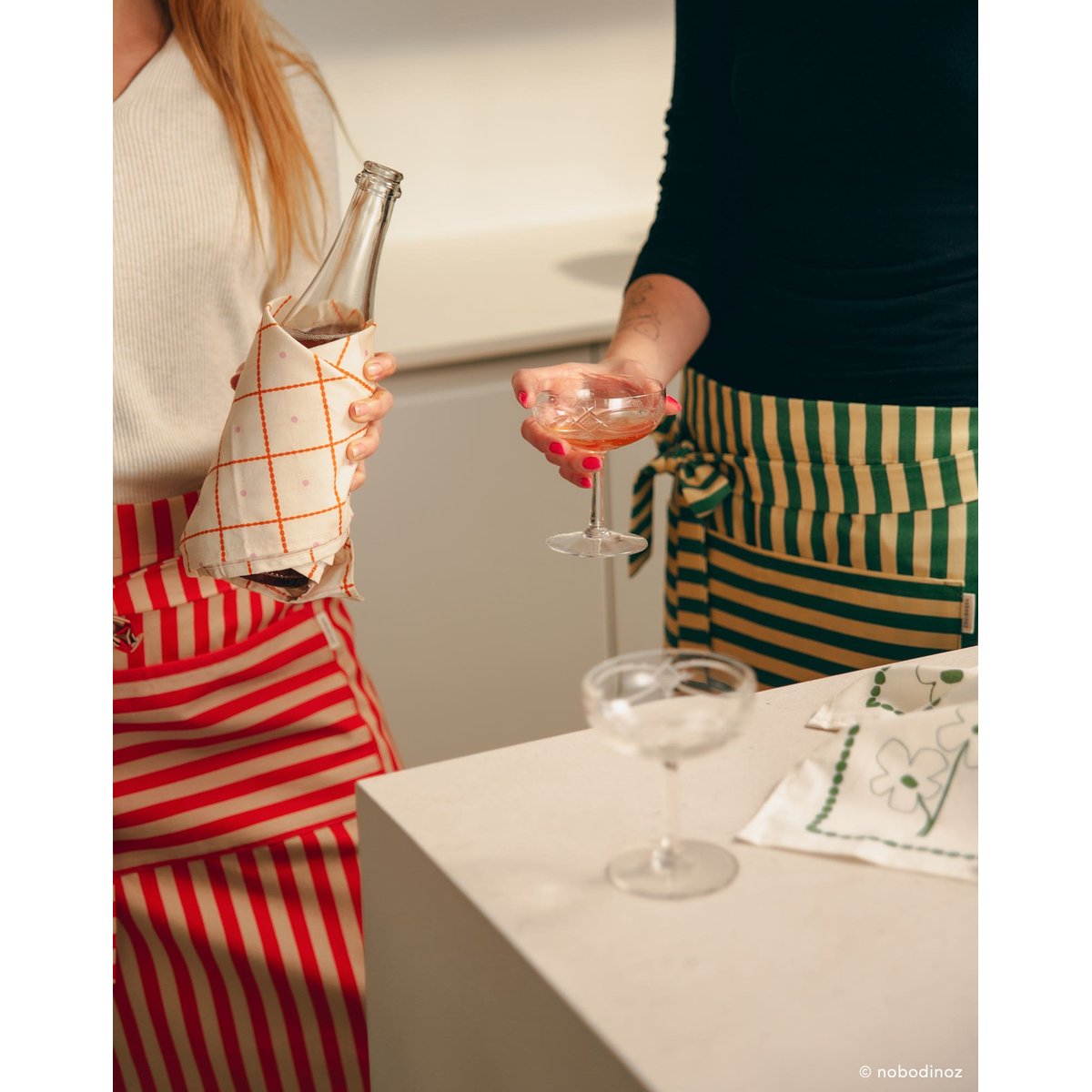 Tablier bistrot rayures rouges, NOBODINOZ