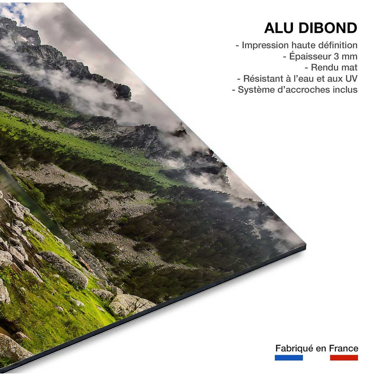Tableau panorama sur montagne tableau alu dibond, HEXOA