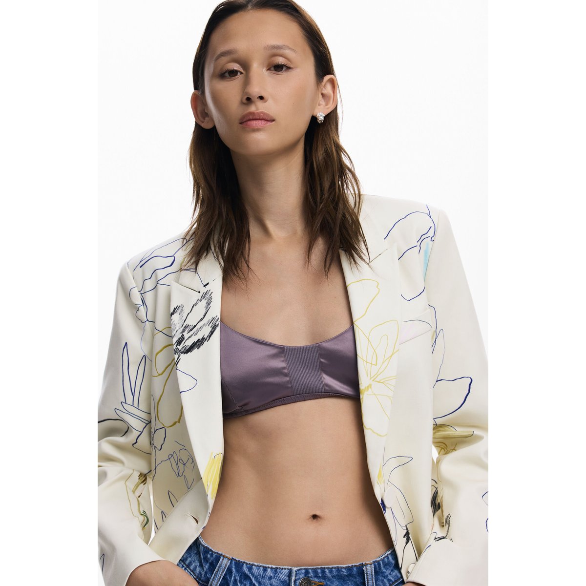 Blazer à motifs beige, DESIGUAL
