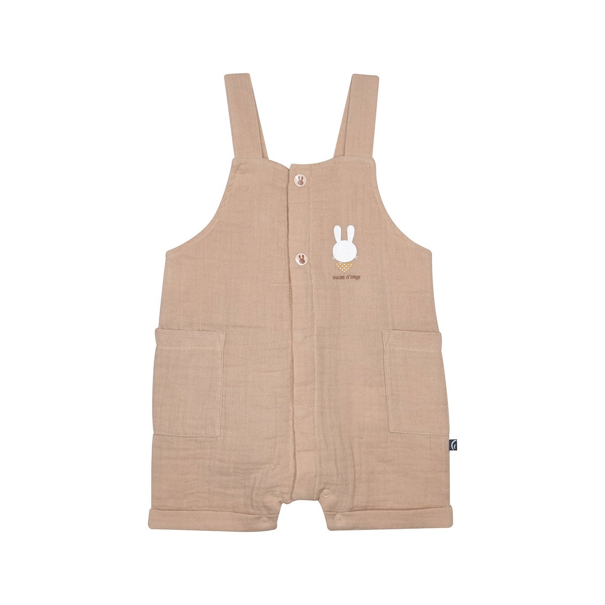 Tshirt salopette robbie court bebe beige, SUCRE D'ORGE