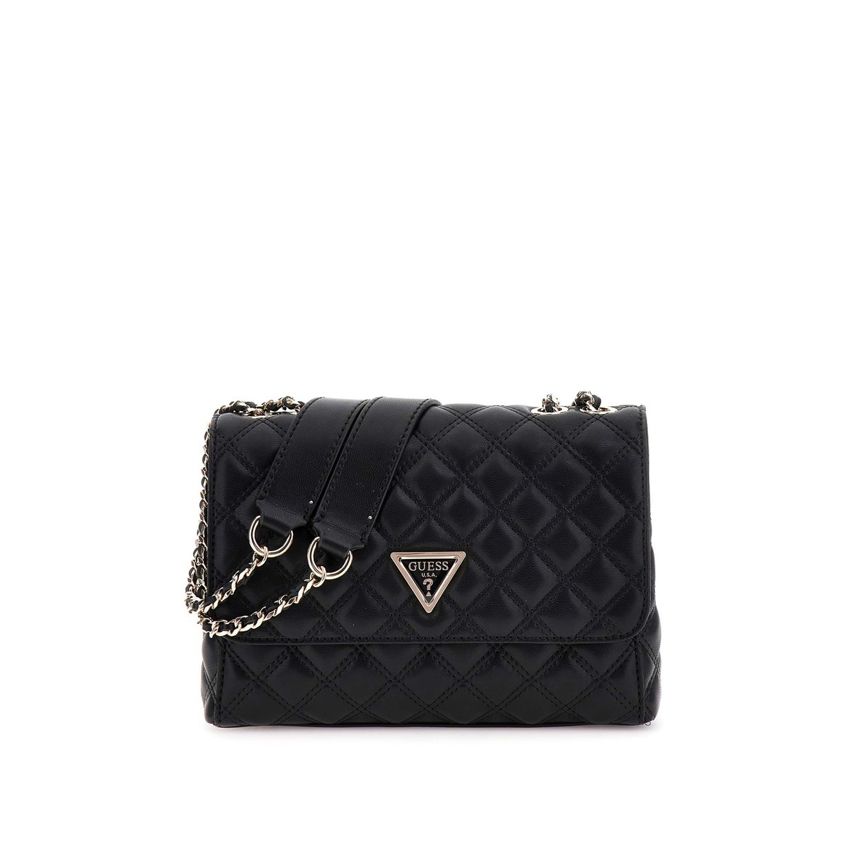Sac À Bandoulière Giully Surpiqué noir, GUESS