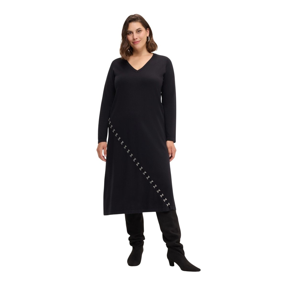 Robe avec applications noir, FIORELLA RUBINO