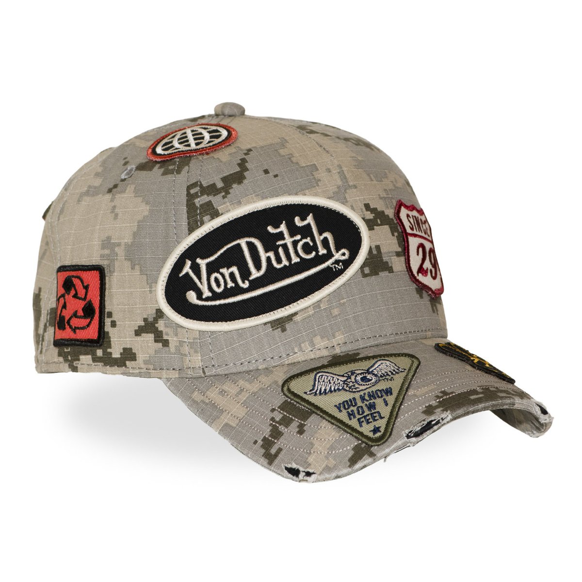 Casquette baseball KAMO gris clair/beige/kaki/noir, VON DUTCH