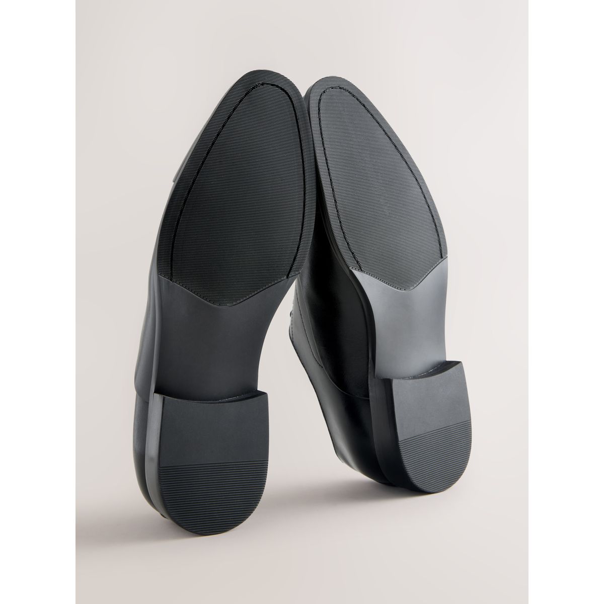 Chaussures oxford en cuir à bout rapporté noir, NEXT