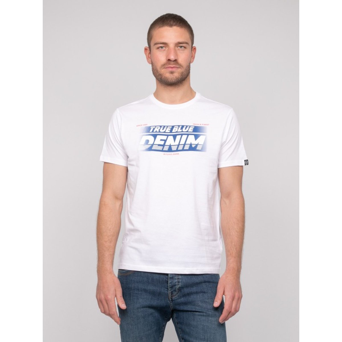 T-shirt Coton Motifs Noloup blanc, RITCHIE