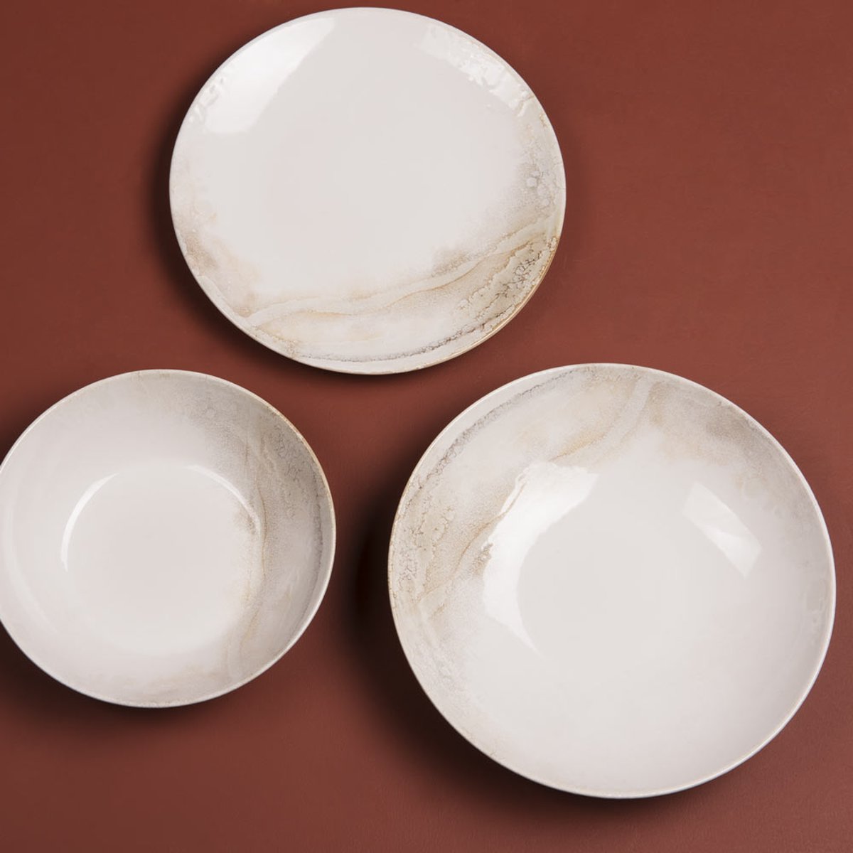 Assiette creuse Mojave 22 cm (lot de 6) - MOJAVE crème / ivoire, TABLE PASSION