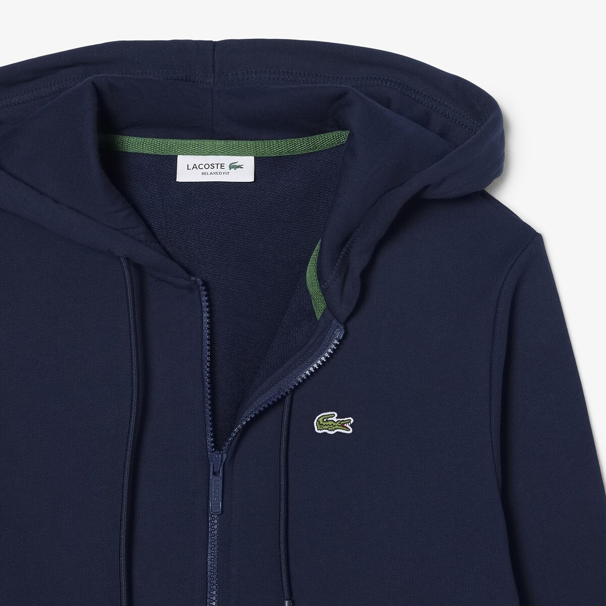 Sudadera con cremallera y capucha azul marino, LACOSTE