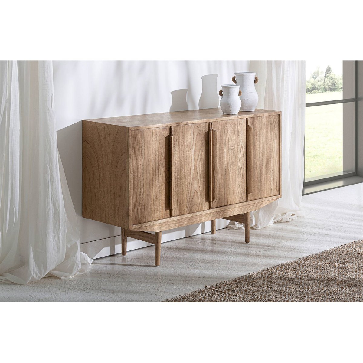 Buffet en bois mindi style scandinave bois foncé naturel chaleureux, RECOLLECTION