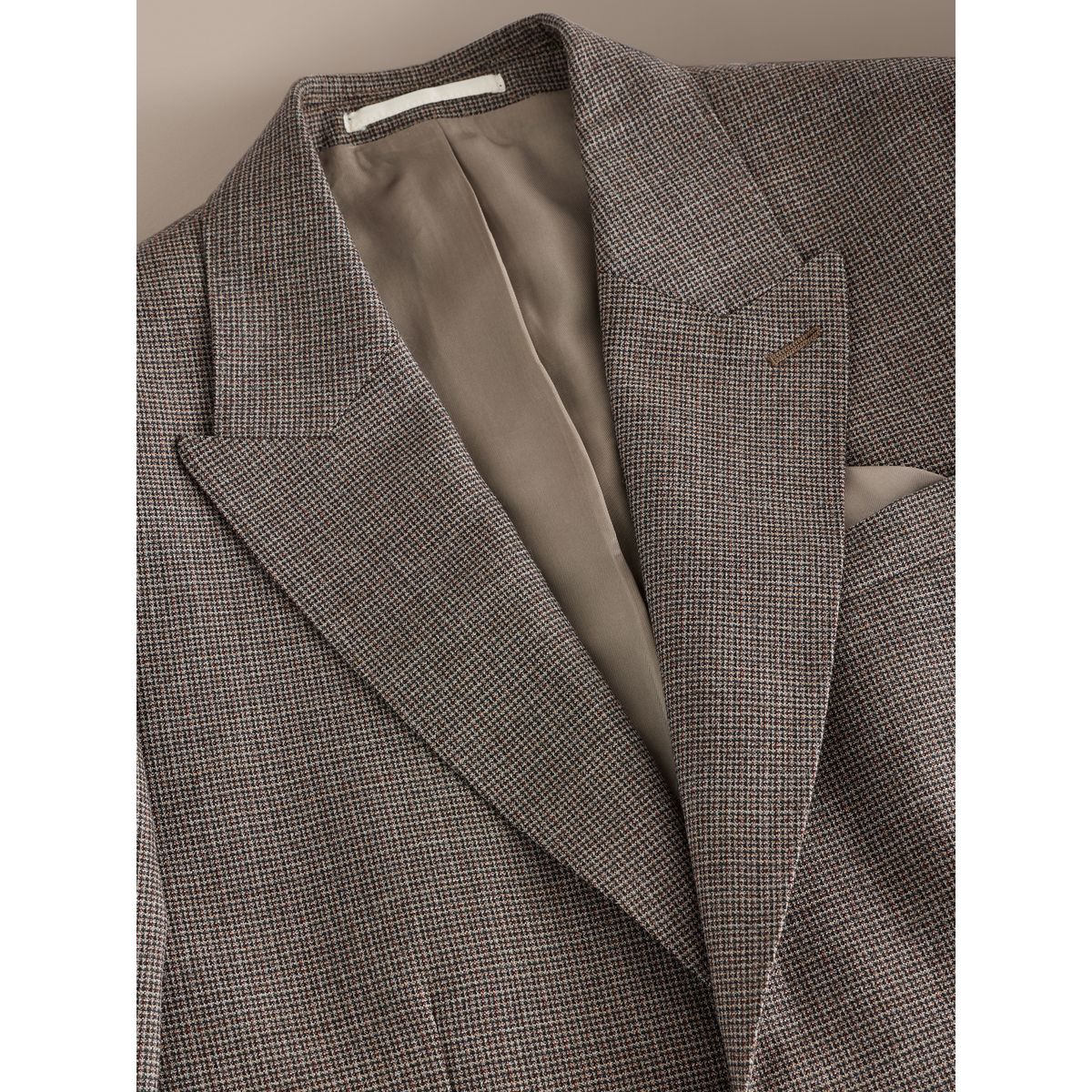 Veste de costume slim en laine pied-de-poule signature marron, NEXT