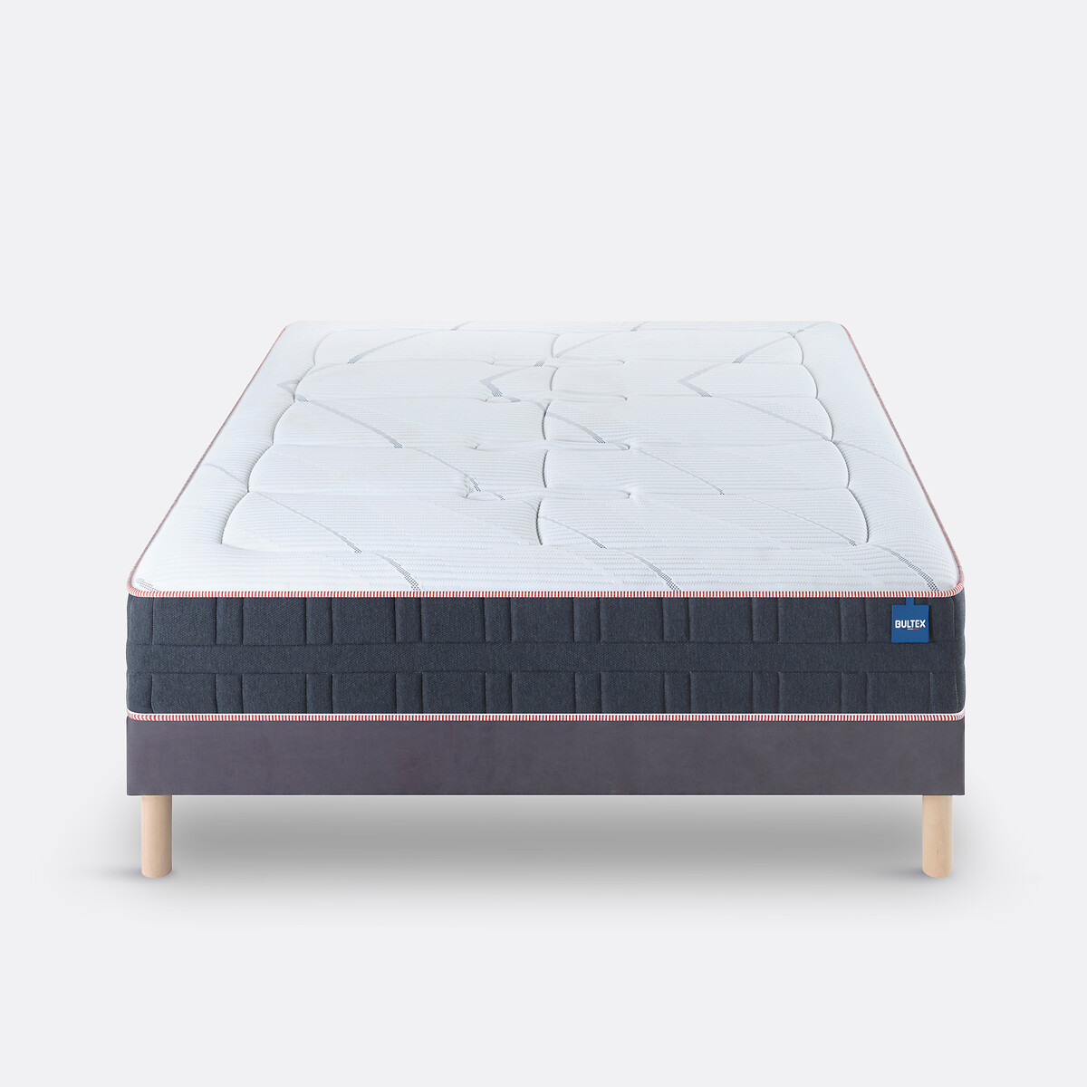 Materasso ibrido a molle e schiuma, Triomphal bianco/grigio chiné, BULTEX