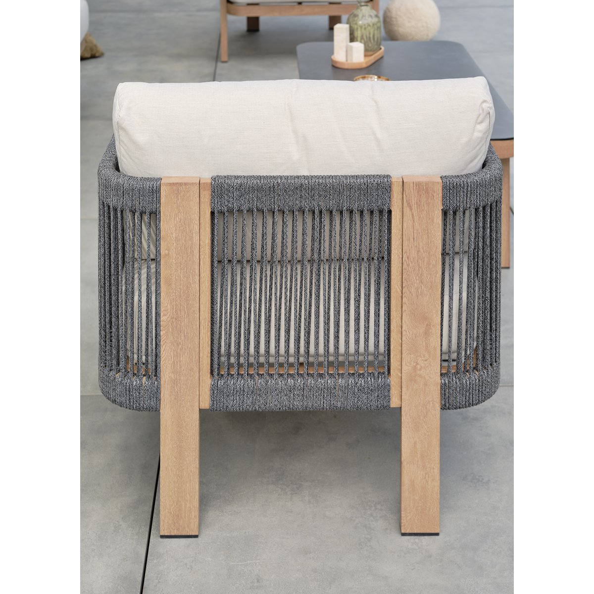 Salon de jardin bas 5 places - JESPAR marron, REMARQUABLE