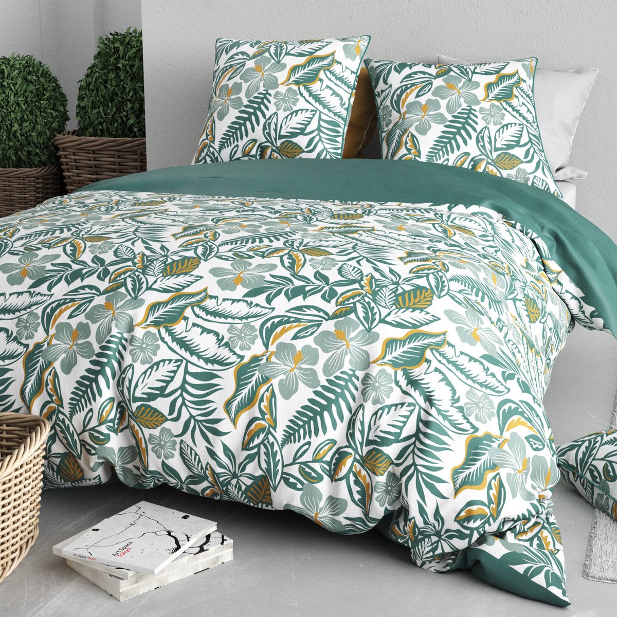 Parure housse de couette en coton imprimée, Sally imprime, C DESIGN HOME TEXTILE