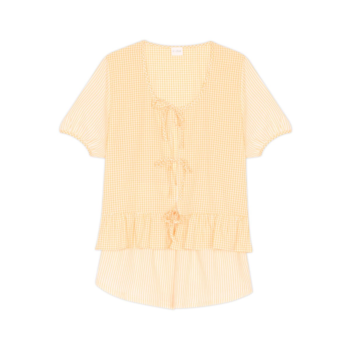 Pyjama short en coton PATIO 200 multicolore, LE CHAT