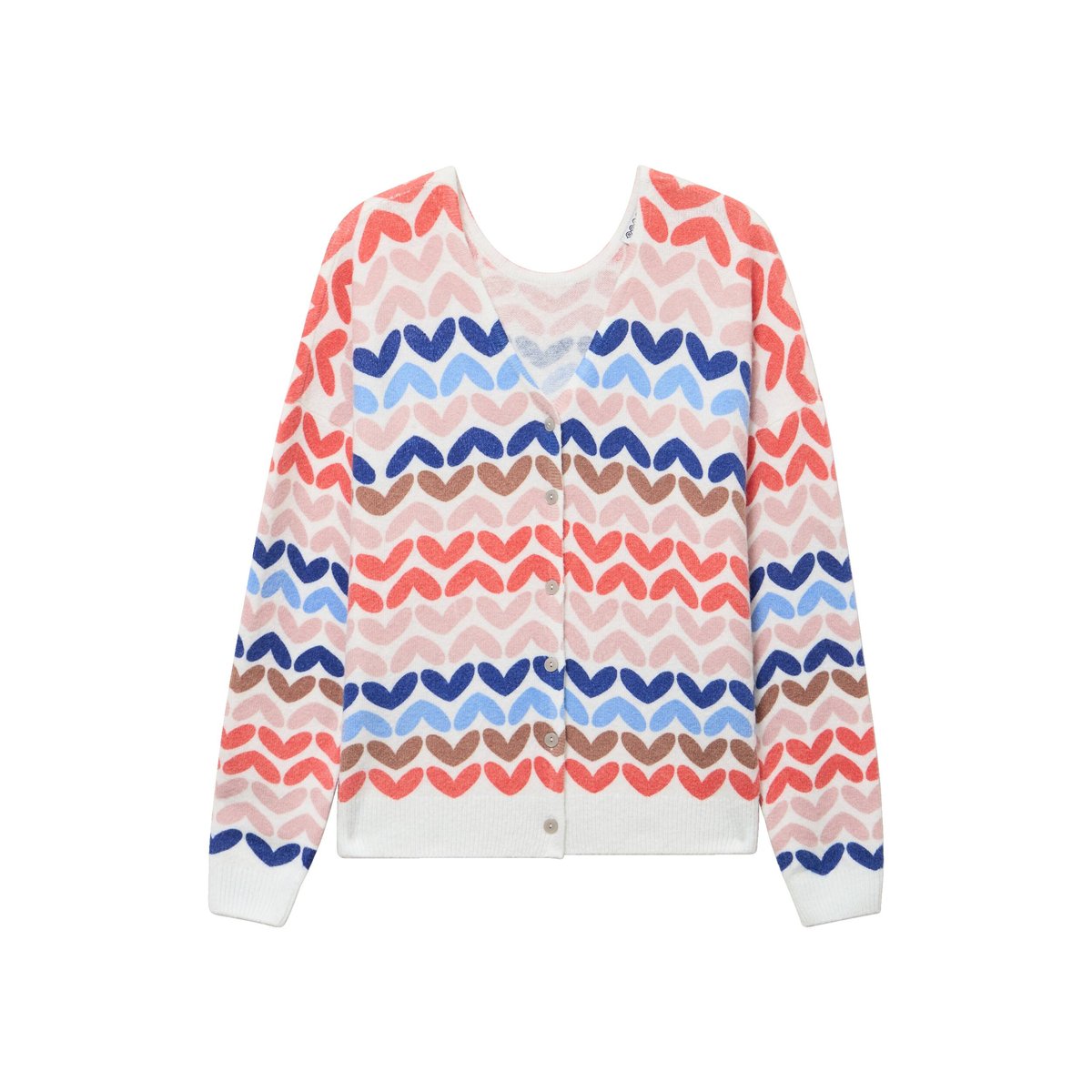 Pull droit col v manches longues multicolore, BONOBO